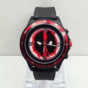 Official Marvel Deadpool DPAQ16011 Watch Red Black Silicone Comics New Battery